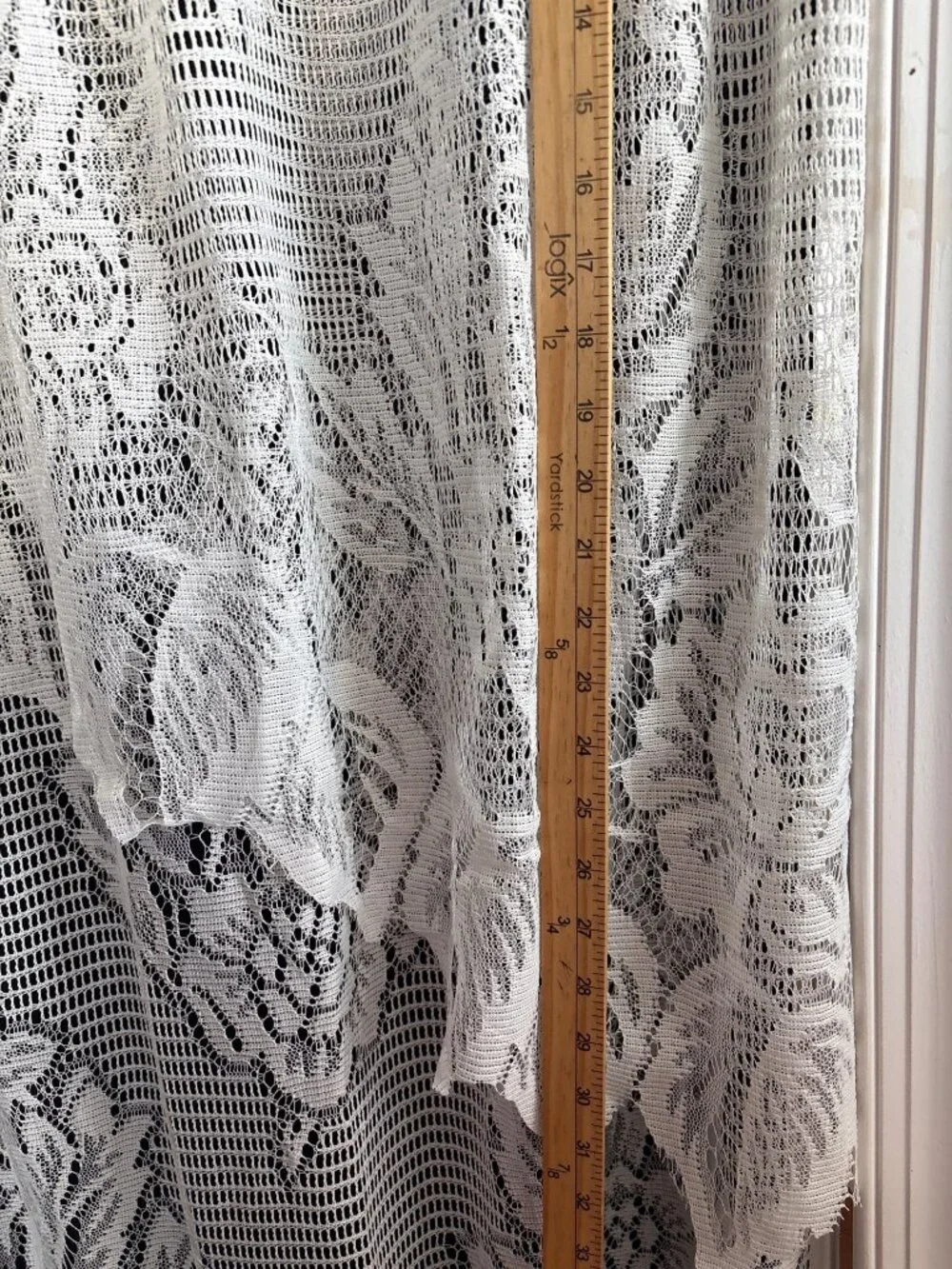 White Floral Lace Curtain Panel Elegant Sheer 60